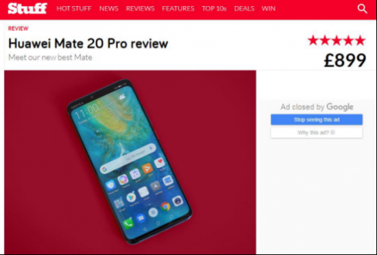 华为Mate20 Pro彻底征服外媒Stuff,与iPhone X