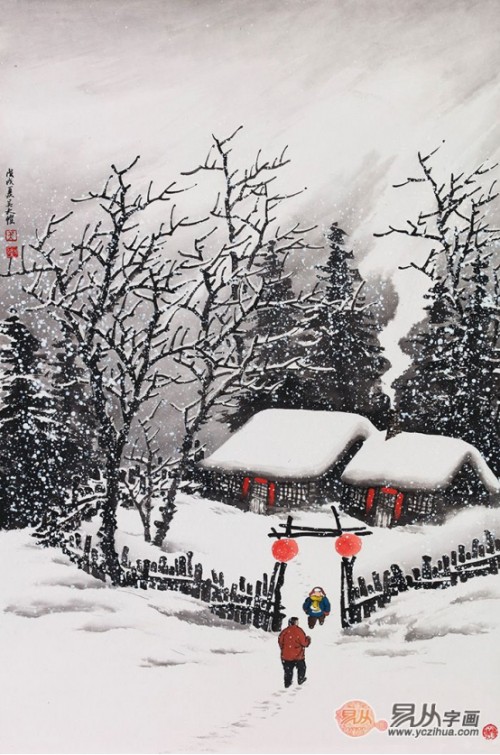 吴大恺的雪景山水画有哪些艺术特点?易从网带你欣赏不