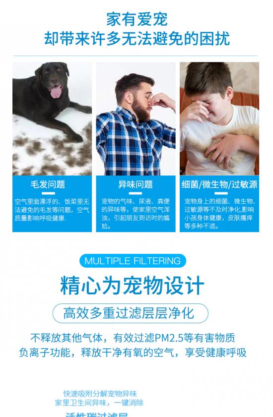 安美瑞X8宠物专用净化器宠物除味专家和宠物臭味说NO