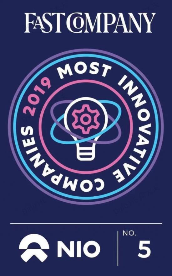 《快公司》“2019中国最佳创新公司10强”榜单出炉，蔚来排名第五